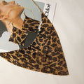 Luxury Leopard Print Triangle Alloy Rhinestone Tassel Drop Dangle Statement Jewelry Set Earrings view 3