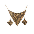 Luxury Leopard Print Triangle Alloy Rhinestone Tassel Drop Dangle Statement Jewelry Set Earrings view 5