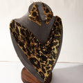 Luxury Leopard Print Triangle Alloy Rhinestone Tassel Drop Dangle Statement Jewelry Set Earrings view 2