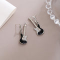 Luxury Punk Music Note And Electric Guitar Enamel Rhinestone Drop Dangle Festival Fashion Earrings view 4