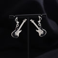 Luxury Punk Music Note And Electric Guitar Enamel Rhinestone Drop Dangle Festival Fashion Earrings view 1