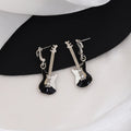 Luxury Punk Music Note And Electric Guitar Enamel Rhinestone Drop Dangle Festival Fashion Earrings view 3