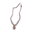 Gold Plated Round Faux Pearl Stud Earrings Necklace Jewelry Set Light Luxury Niche Style view 5