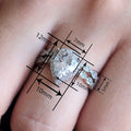 Direct Water Drop Couple Rings With Micro Paved Zircon, Elegant Dress Style Women's Jewelry view 4
