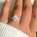 Direct Water Drop Couple Rings With Micro Paved Zircon, Elegant Dress Style Women's Jewelry view 2