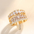 Light Luxury Geometric Multi Line Ring For Women, Premium Wedding Proposal Finger Jewelry view 3