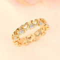 Simple Heart Arrangement Ring For Women, Sweet Delicate Zircon Daily Wear Jewelry view 5