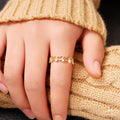 Simple Heart Arrangement Ring For Women, Sweet Delicate Zircon Daily Wear Jewelry view 3