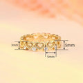 Simple Heart Arrangement Ring For Women, Sweet Delicate Zircon Daily Wear Jewelry view 4