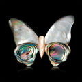 Gold Tone Silver Tone Butterfly Shell Metal Brooch Pin view 2