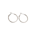 Copper Geometric Round Hoop Earrings With Silver Posts, Minimal Chic Light Luxury Style view 5