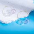 Handmade Colorful Bubble Glass Ball Gold Alloy Hoop Elegant Lightweight Fashion Earrings view 3