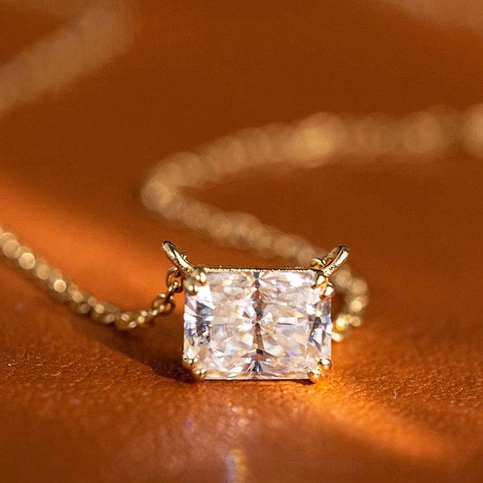 Korean Minimalist Square Pendant Necklace, Delicate Small Daily Fashion Jewelry