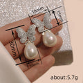 Irregular Korean Butterfly Earrings For Women With Faux Pearl Studs, Gentle Princess Jewelry view 4