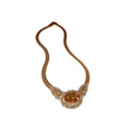 Vintage Alloy Rhinestone Oval Pendant Necklace For Women Light Luxury Geometric Collarbone Jewelry view 5