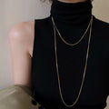 European And American Minimalist Layered Sweater Necklace Copper Geometric Circle Long Luxury Fashion Jewelry view 2