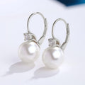 Zircon Inlaid Faux Pearl Drop Earrings For Women, Elegant Fashion Daily Wear Jewelry view 2