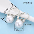 Zircon Inlaid Faux Pearl Drop Earrings For Women, Elegant Fashion Daily Wear Jewelry view 4