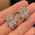 Elegant Geometric Star Stud Earrings For Women With Zircon, Fashion Niche Design Ear Jewelry view 1