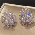 Elegant Geometric Star Stud Earrings For Women With Zircon, Fashion Niche Design Ear Jewelry view 3