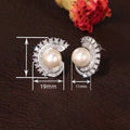 Glossy Geometric Faux Pearl Stud Earrings For Women, Light Luxury Evening Dress Jewelry view 4