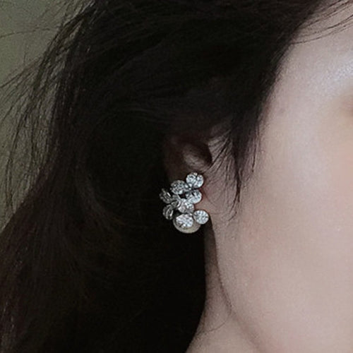 Floral Faux Pearl Earrings For Women Elegant Fresh Style Fashion Accessory Jewelry