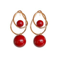 Light Luxury Copper Teardrop Cross Pearl Drop Earrings With Silver Pins view 5