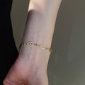 French Light Luxury Copper Rhombus Necklace Bracelet Earring Jewelry Set For Women view 3