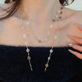 French Light Luxury Copper Rhombus Necklace Bracelet Earring Jewelry Set For Women view 4