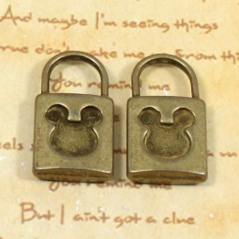 21x12mm Vintage Small Lock Alloy Charm Pendant