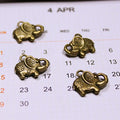 Double-Sided Elephant Heart Alloy Charm Pendant 16x13mm