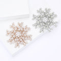 Alloy Pearl Snowflake Brooch Pin For Women's Cardigans And Coats view 1