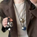 Alloy Heart Pendant Leather Braided Cord Sweater Necklace For Women Chic Autumn Winter Fashion view 1