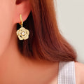 Elegant Floral Camellia Earrings For Women Sweet Temperament Fashion Flower Jewelry view 3