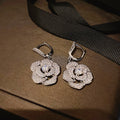 Elegant Floral Camellia Earrings For Women Sweet Temperament Fashion Flower Jewelry view 5
