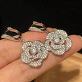 Elegant Floral Camellia Earrings For Women Sweet Temperament Fashion Flower Jewelry view 1