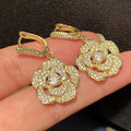 Elegant Floral Camellia Earrings For Women Sweet Temperament Fashion Flower Jewelry view 6