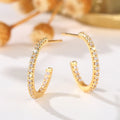 European Korean Commuter Full Zircon Hoop Earrings For Women, Simple Ring Design Daily Jewelry view 5