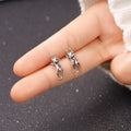 Korean Style Cute Stretching Cat Stud Earrings For Women, Animal Daily Fashion Jewelry view 2