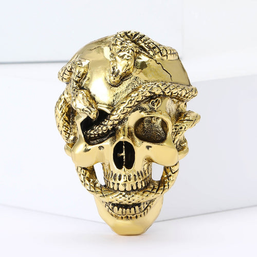 Alloy Skull Snake Brooch Pin For Halloween Sweaters And Coats