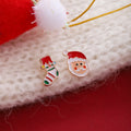 Christmas Tree Bell Wreath Asymmetric Stud Earrings Light Luxury Style Fashion Earrings For Women view 3