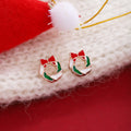 Christmas Tree Bell Wreath Asymmetric Stud Earrings Light Luxury Style Fashion Earrings For Women view 4