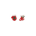 Christmas Tree Bell Wreath Asymmetric Stud Earrings Light Luxury Style Fashion Earrings For Women view 5