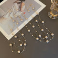 Light Luxury Faux Pearl Alloy Geometric Round Sweater Necklace For Autumn Winter Fashion view 4