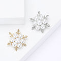 Alloy Pearl Mini Snowflake Brooch Pin For Women's Coats view 1