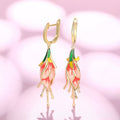 Vacation Style Morning Glory Flower Drop Earrings For Women, Metal Enamel Pastoral Jewelry view 2