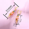 Vacation Style Morning Glory Flower Drop Earrings For Women, Metal Enamel Pastoral Jewelry view 4