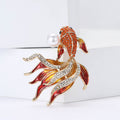 Alloy Rhinestone Goldfish Brooch Pin For Coats Cardigans And Lapels view 2