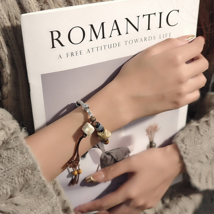 Vintage Ethnic Star Beaded Hand Rope Bracelet Bohemian Style Women Fashion Accessory