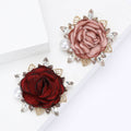 Alloy Rhinestone Fabric Flower Brooch For Suits And Dresses view 1